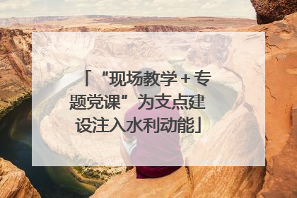 “现场教学＋专题党课”为支点建设注入水利动能