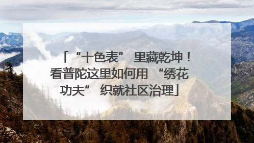 “十色表” 里藏乾坤！看普陀这里如何用 “绣花功夫” 织就社区治理