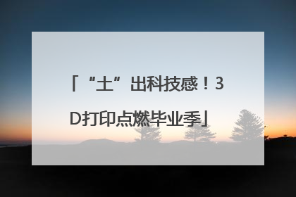 “土”出科技感！3D打印点燃毕业季