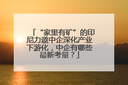 “家里有矿”的印尼力邀中企深化产业下游化,中企有哪些最新考量?