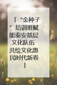 “金种子”培训班赋能泰安基层文化队伍 共绘文化惠民时代新卷