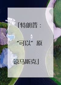 特朗普：“可以”原谅马斯克