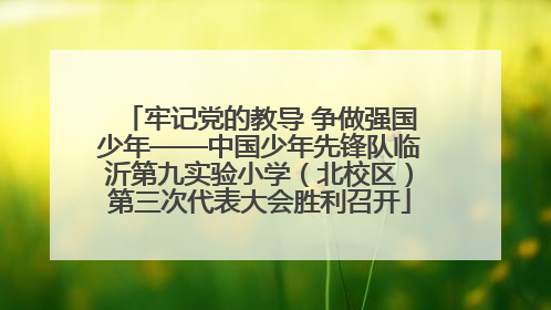 牢记党的教导 争做强国少年——中国少年先锋队临沂第九实验小学（北校区）第三次代表大会胜利召开
