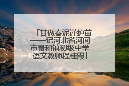 甘做春泥谨护苗——记河北省河间市景和镇初级中学语文教师程桂霞