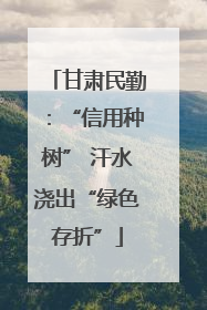 甘肃民勤：“信用种树” 汗水浇出“绿色存折”