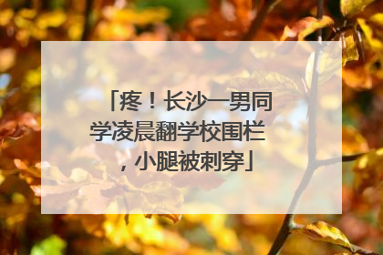 疼！长沙一男同学凌晨翻学校围栏，小腿被刺穿