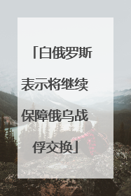 白俄罗斯表示将继续保障俄乌战俘交换