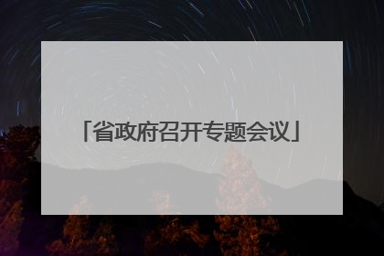 省政府召开专题会议