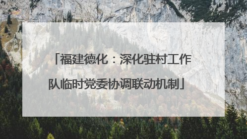福建德化：深化驻村工作队临时党委协调联动机制