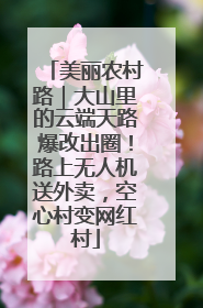 美丽农村路｜大山里的云端天路爆改出圈！路上无人机送外卖，空心村变网红村