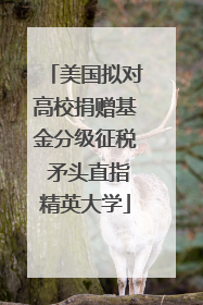 美国拟对高校捐赠基金分级征税 矛头直指精英大学