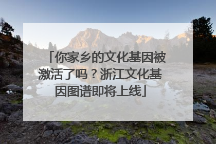 你家乡的文化基因被激活了吗？浙江文化基因图谱即将上线