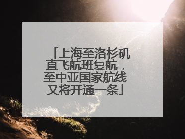 上海至洛杉矶直飞航班复航，至中亚国家航线又将开通一条