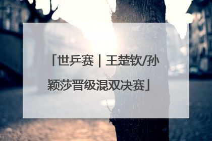 世乒赛｜王楚钦/孙颖莎晋级混双决赛