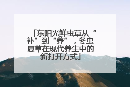 东阳光鲜虫草从“补”到“养”，冬虫夏草在现代养生中的新打开方式
