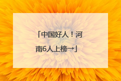 中国好人！河南6人上榜→