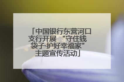 中国银行东营河口支行开展 “守住钱袋子·护好幸福家”主题宣传活动