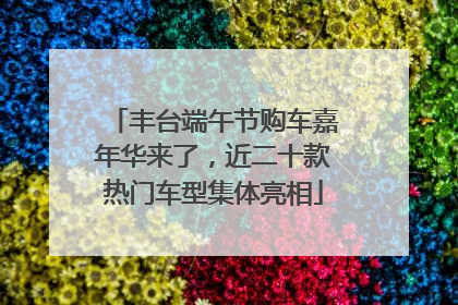 丰台端午节购车嘉年华来了，近二十款热门车型集体亮相