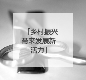 乡村振兴带来发展新活力