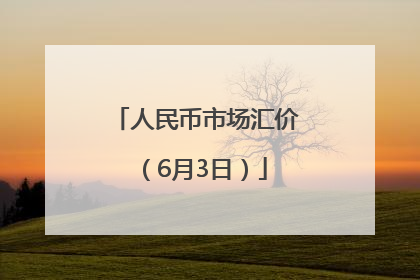 人民币市场汇价（6月3日）