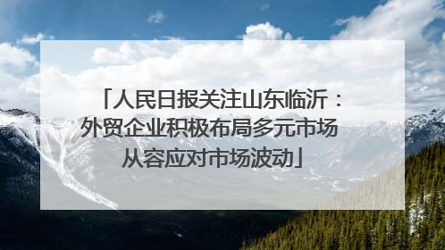 人民日报关注山东临沂：外贸企业积极布局多元市场 从容应对市场波动