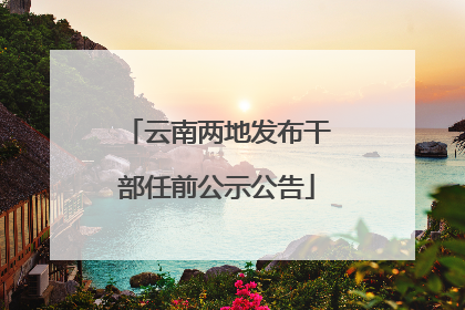 云南两地发布干部任前公示公告