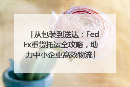 从包装到送达：FedEx重货托运全攻略，助力中小企业高效物流