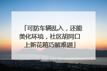 可防车辆乱入，还能美化环境，社区胡同口上新花箱巧解难题