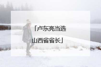 卢东亮当选山西省省长