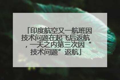 印度航空又一航班因技术问题在起飞后返航，一天之内第三次因“技术问题”返航