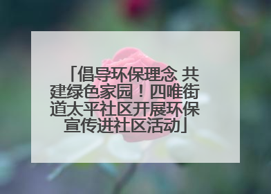 倡导环保理念 共建绿色家园！四唯街道太平社区开展环保宣传进社区活动