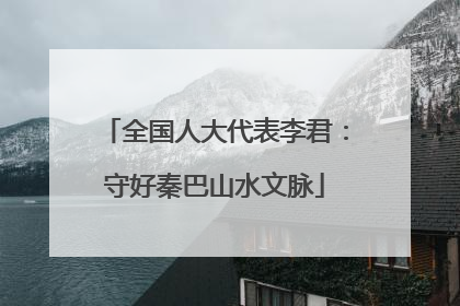 全国人大代表李君：守好秦巴山水文脉