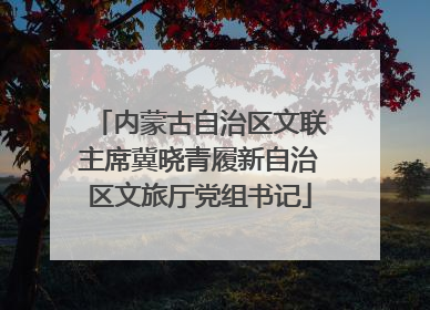 内蒙古自治区文联主席冀晓青履新自治区文旅厅党组书记