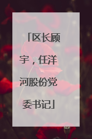 区长顾宇，任洋河股份党委书记