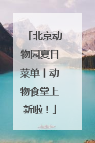 北京动物园夏日菜单丨动物食堂上新啦！
