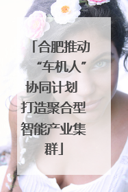 合肥推动“车机人”协同计划 打造聚合型智能产业集群