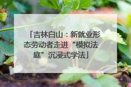 吉林白山：新就业形态劳动者走进“模拟法庭”沉浸式学法