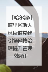 哈尔滨市道里区斯大林街道党建引领网格治理提升管理效能