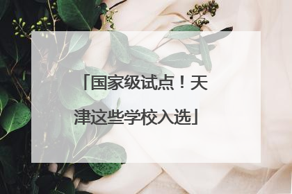 国家级试点！天津这些学校入选
