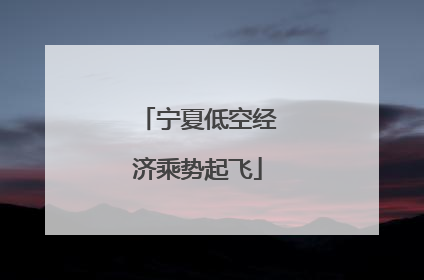 宁夏低空经济乘势起飞