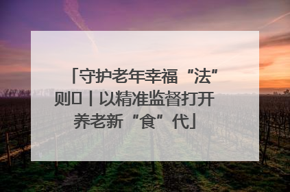 守护老年幸福“法”则⑮丨以精准监督打开养老新“食”代