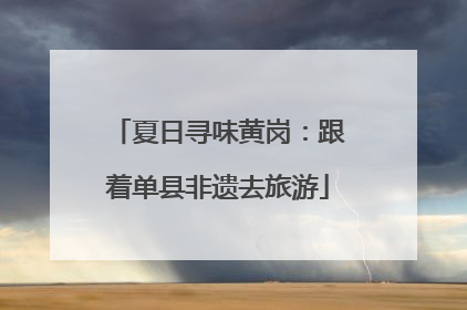 夏日寻味黄岗：跟着单县非遗去旅游