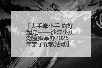 大手牵小手 约好一起走——沙洋小江湖监狱举办2025年亲子帮教活动