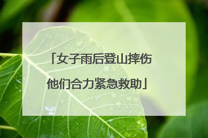 女子雨后登山摔伤 他们合力紧急救助
