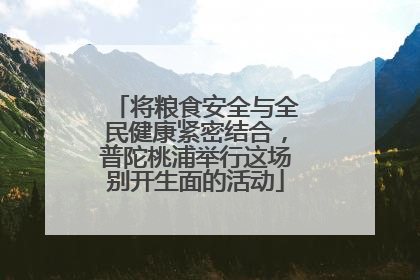 将粮食安全与全民健康紧密结合，普陀桃浦举行这场别开生面的活动