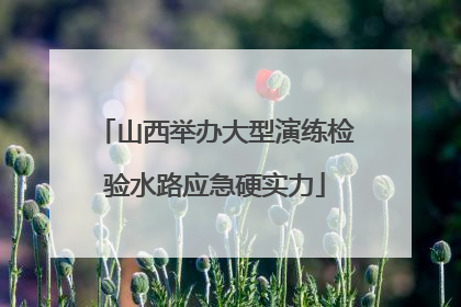 山西举办大型演练检验水路应急硬实力