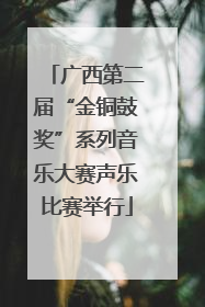 广西第二届“金铜鼓奖”系列音乐大赛声乐比赛举行