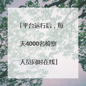 平台运行后，每天4000名检察人员同时在线