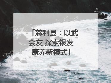慈利县：以武会友 探索银发康养新模式