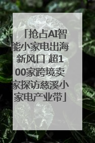 抢占AI智能小家电出海新风口 超100家跨境卖家探访慈溪小家电产业带